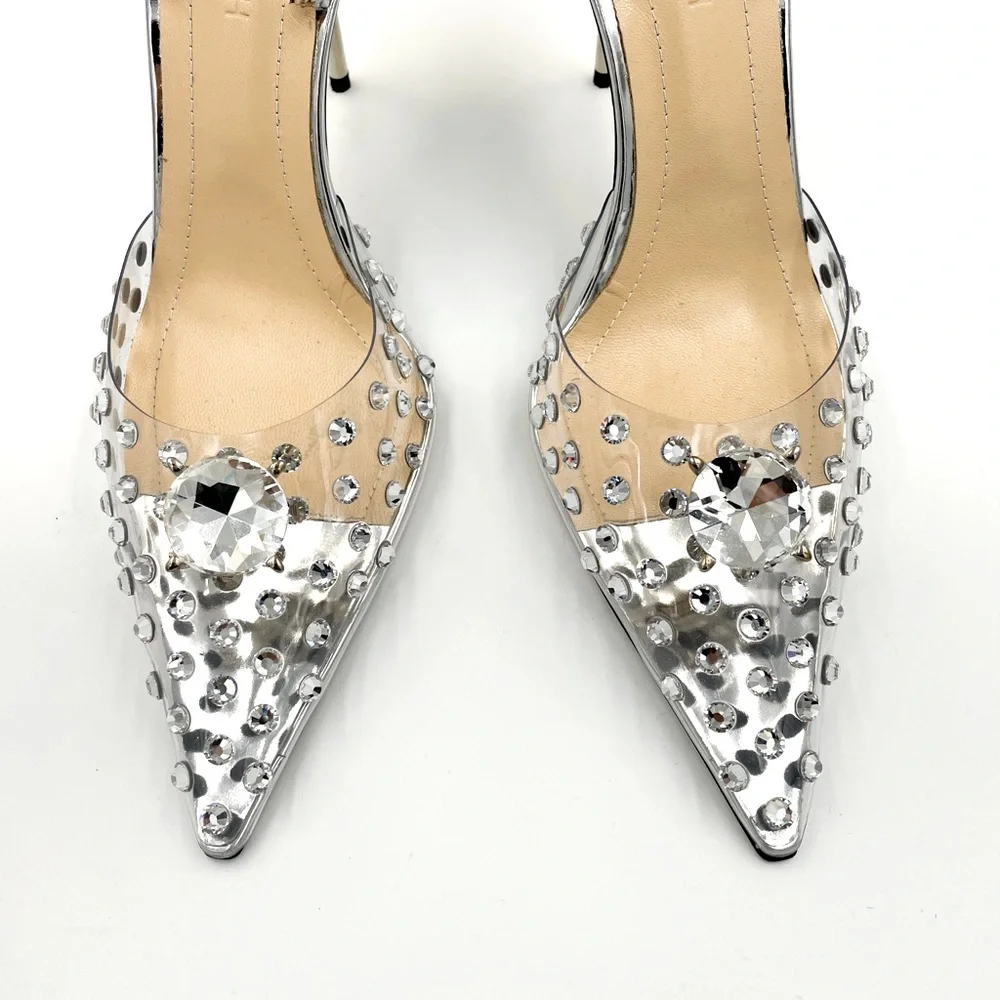 MACH & MACH Double Diamond Metallic Leather And PVC Pumps - Picture 5 of 10